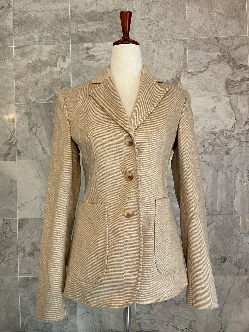 EXPRESS Diagonal Striped Wool Blazer Jacket - Picture 2 of 8
